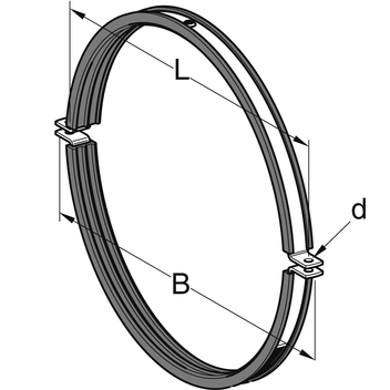 DUCTING CLAMP PLU > DN 560 WITH LINING