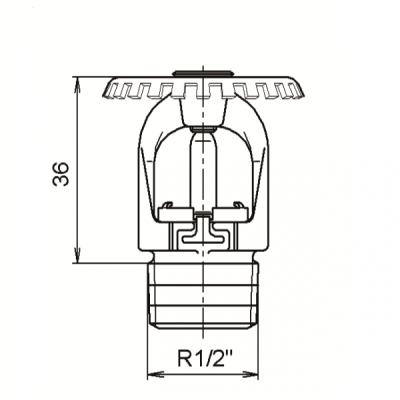 SPRINKLER UPRIGHT - QUICK RESPONSE - RTI > 50