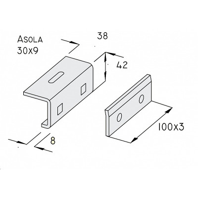 HOOK CLAMP INOX FOR FOLDED SHEET